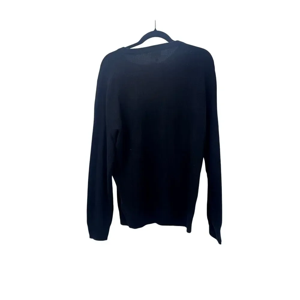 J. Crew Men's Cashmere Crewneck Sweater Long Sleeves Black Size Medium NWT